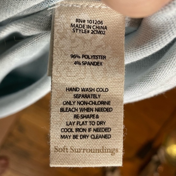 Soft Surroundings Octavia Teal Turtleneck Leaf - Picture 8 of 10